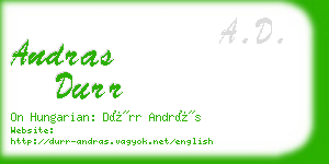 andras durr business card